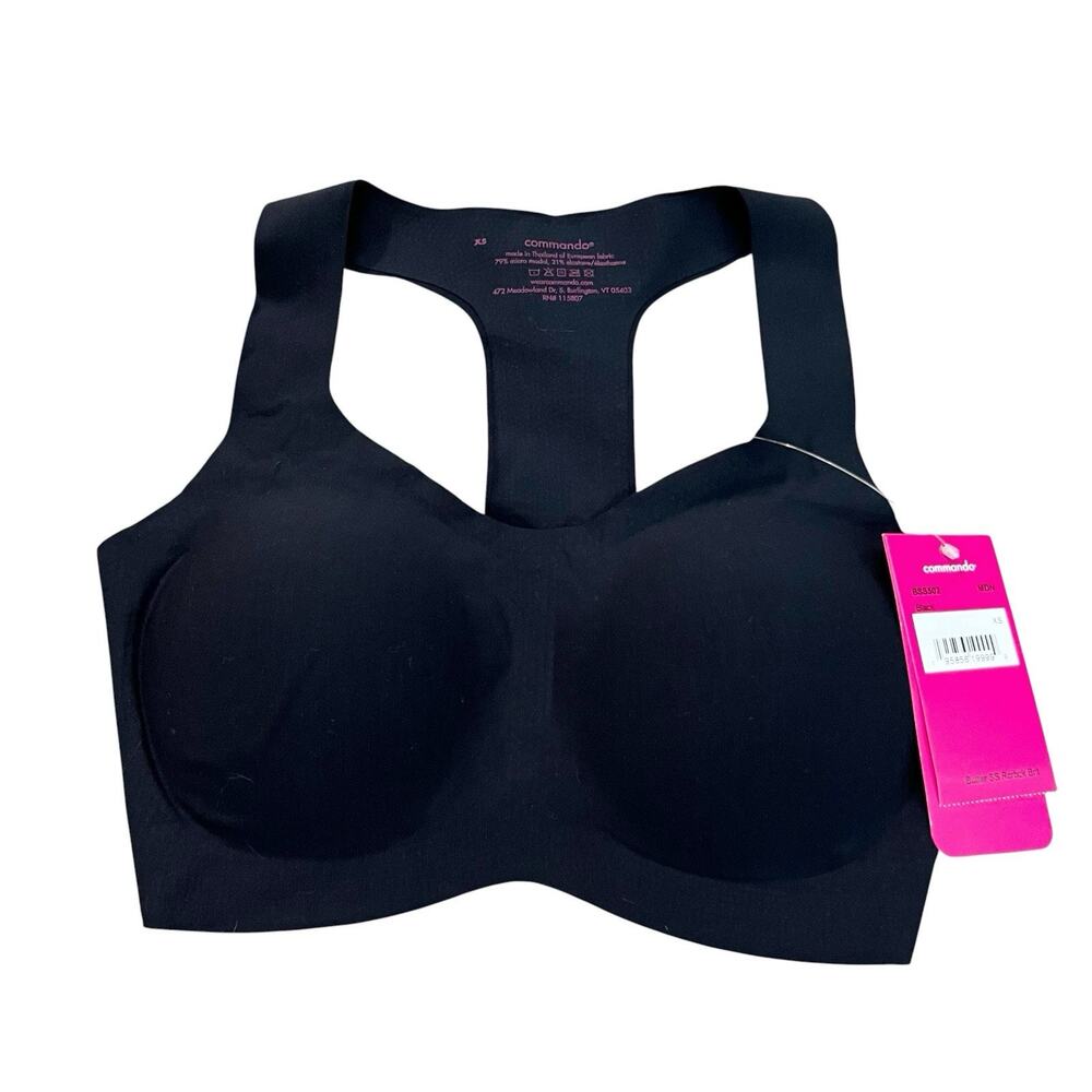 Commando Butter Bralette Racerback XS Black Removable Pads Wireless Seamless